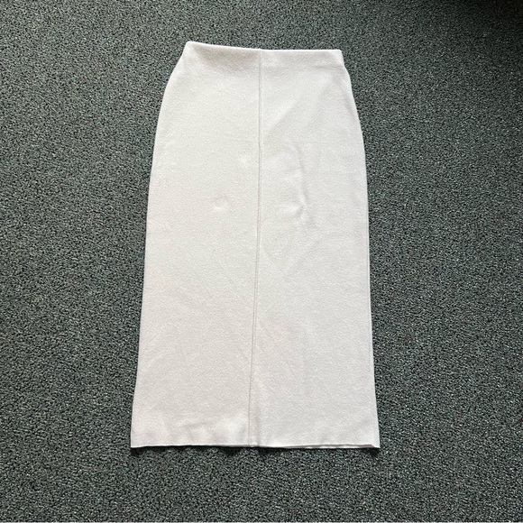 ZARA White Basic Felt Sweater Midi Maxi Knee-Length Pencil Bodycon Modest Skirt - Picture 8 of 16